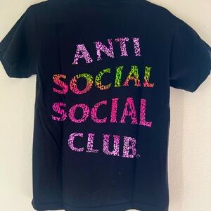 Anti Social Social Club Tee cheetah print font